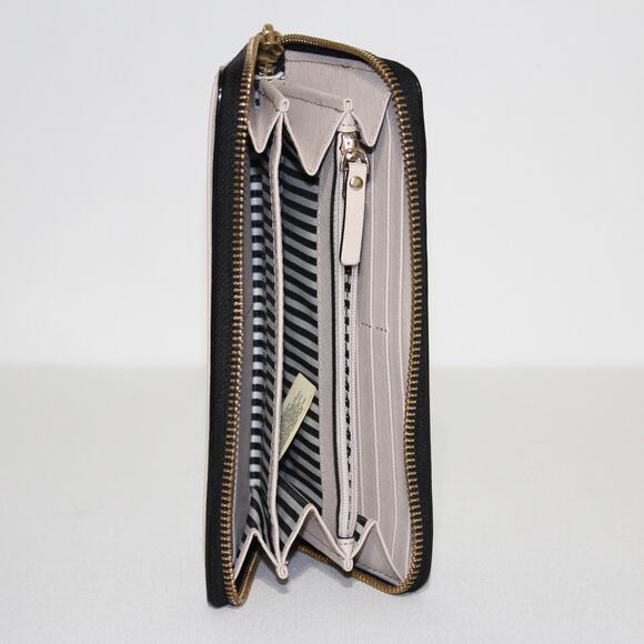 Kate Spade Cameron Street Lacey Color Block Saffiano Leather Wallet Black Cream - Picture 8 of 8